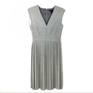J.Crew Pleated V-Neck Italian Wool Stretch Dress